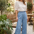 High-Waisted Denim trousers