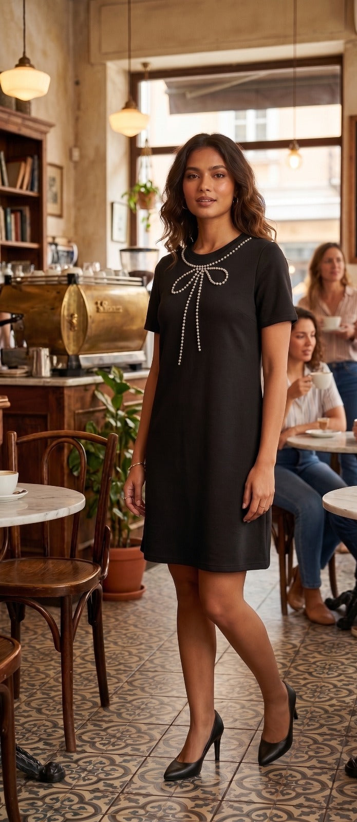 Korean Rhinestone Bow Dress