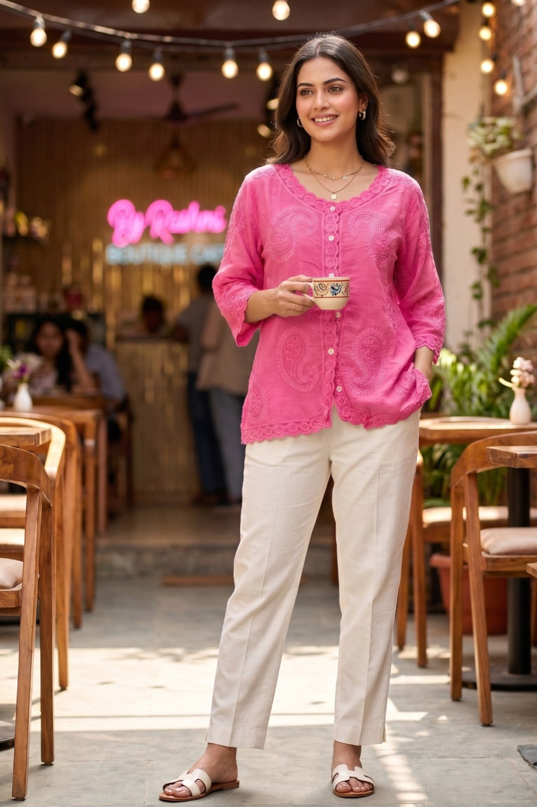 "Hand-Embroidered Paisley shirt "