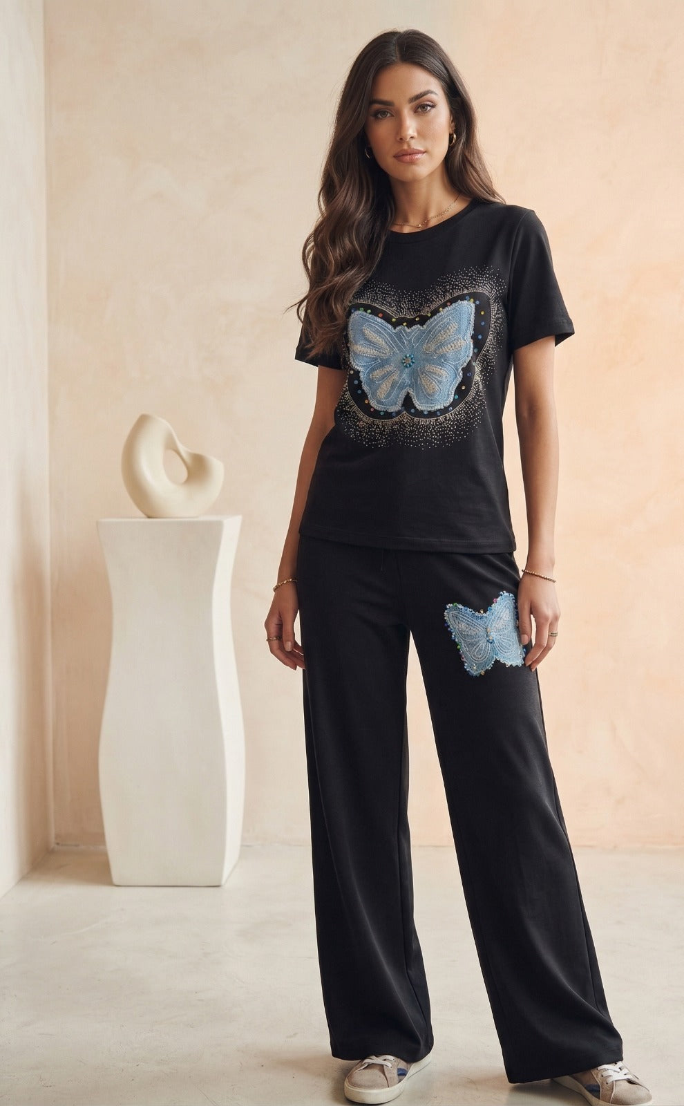 Butterfly Bliss Embroidered Cord Set