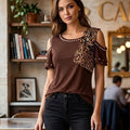 Leopard Sash Pearl Top