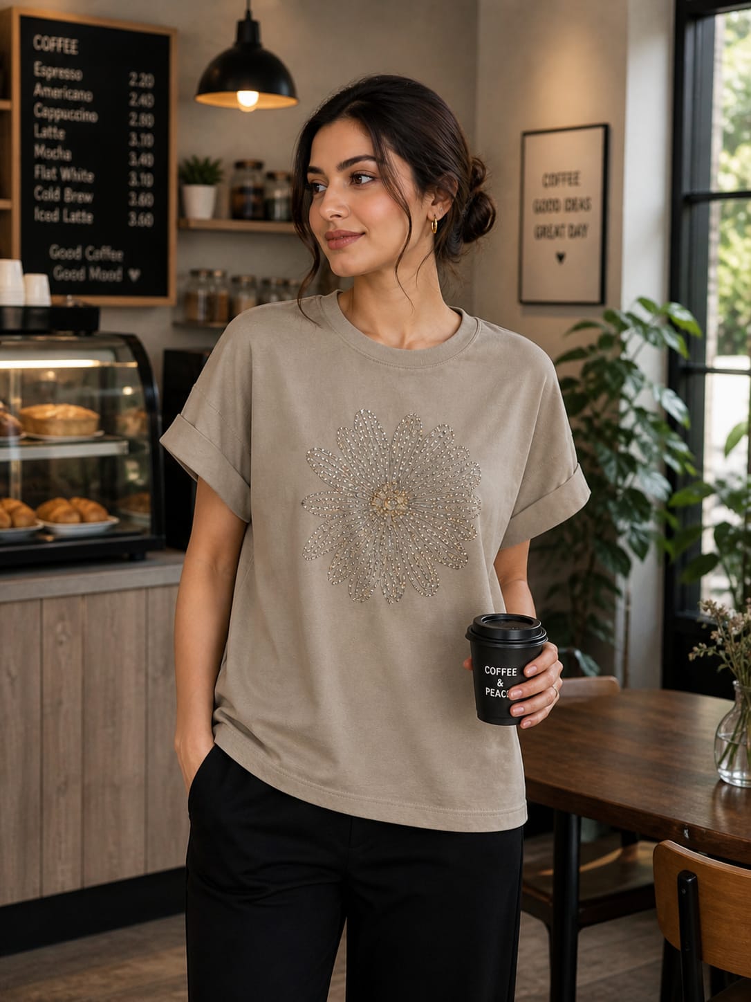 The Shimmer Daisy Relaxed Tee