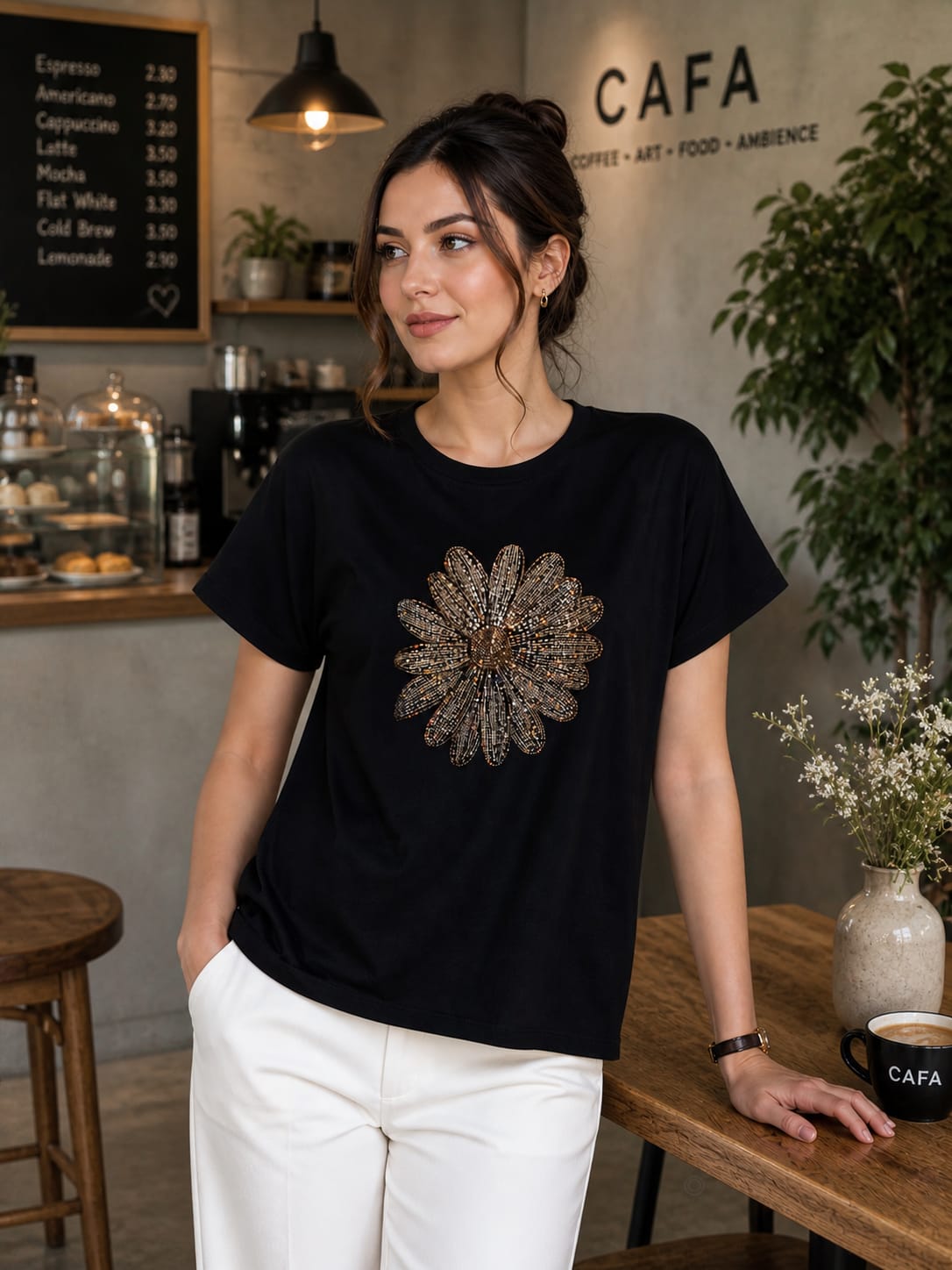 The Shimmer Daisy Relaxed Tee