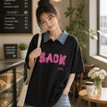 Denim Collar Graphic t-shirt