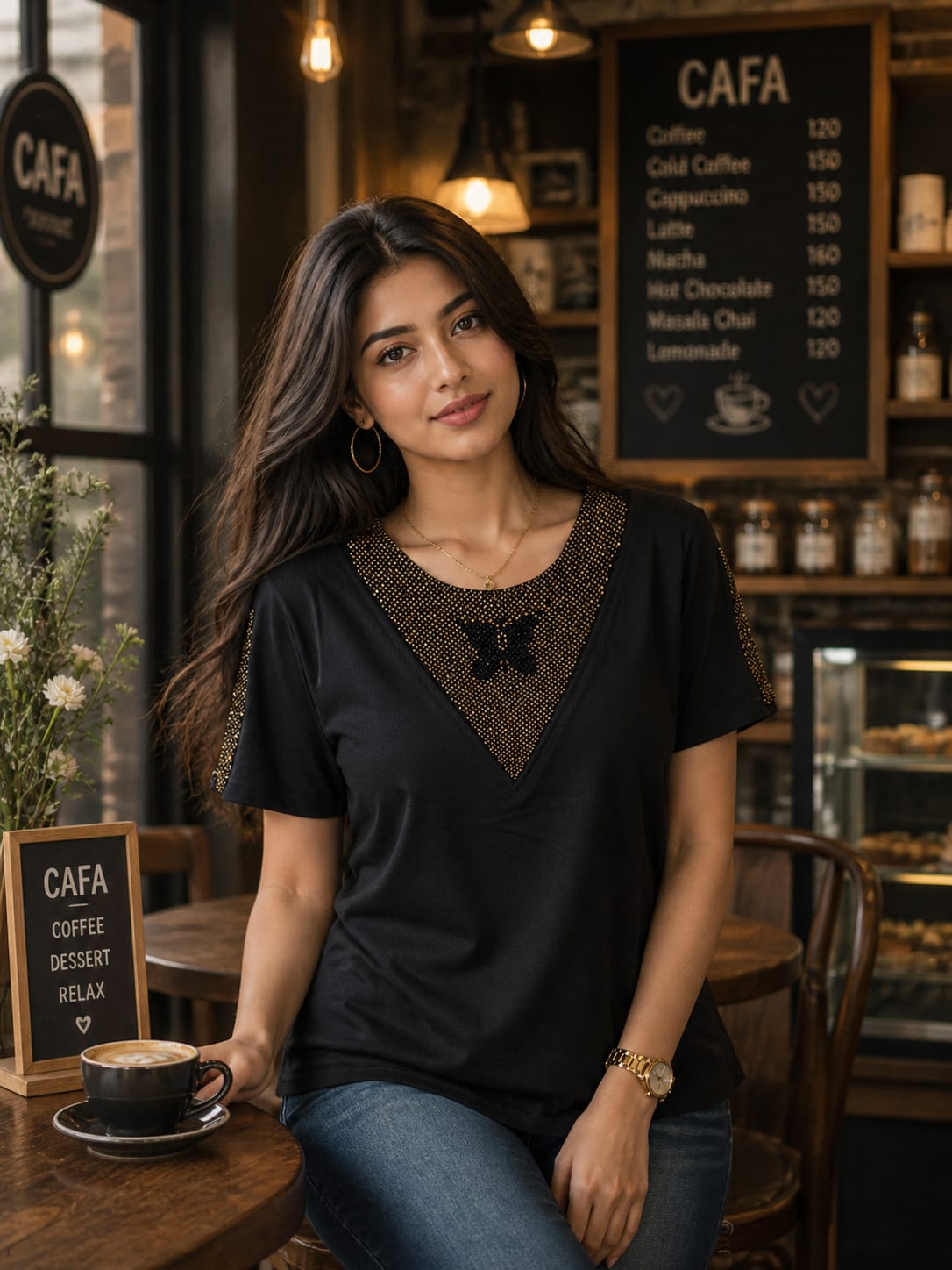 V-Neck Embellished Party Wear Top