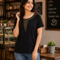 The Stella Embellished V-Panel Top