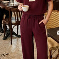 Luxury Leisure Contrast V-Neck cord Set