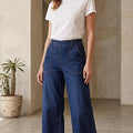 Women's Light Wash High-Waist Wide Leg Denim Pants