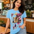 Pearl  frame butterly print t shirt