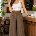 Korean style high waist wide leg trousers for women