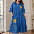 Sunflower Printed Casual Maxi Dress
