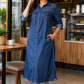 Embroidery Denim Elegance Dress