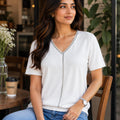 Premium V-Neck Short Sleeve Casual Top
