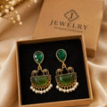Handcrafted Vintage  Pearl Crescent Drop Earrings