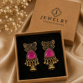Antique Gold Butterfly Stone  Mini Jhumkas