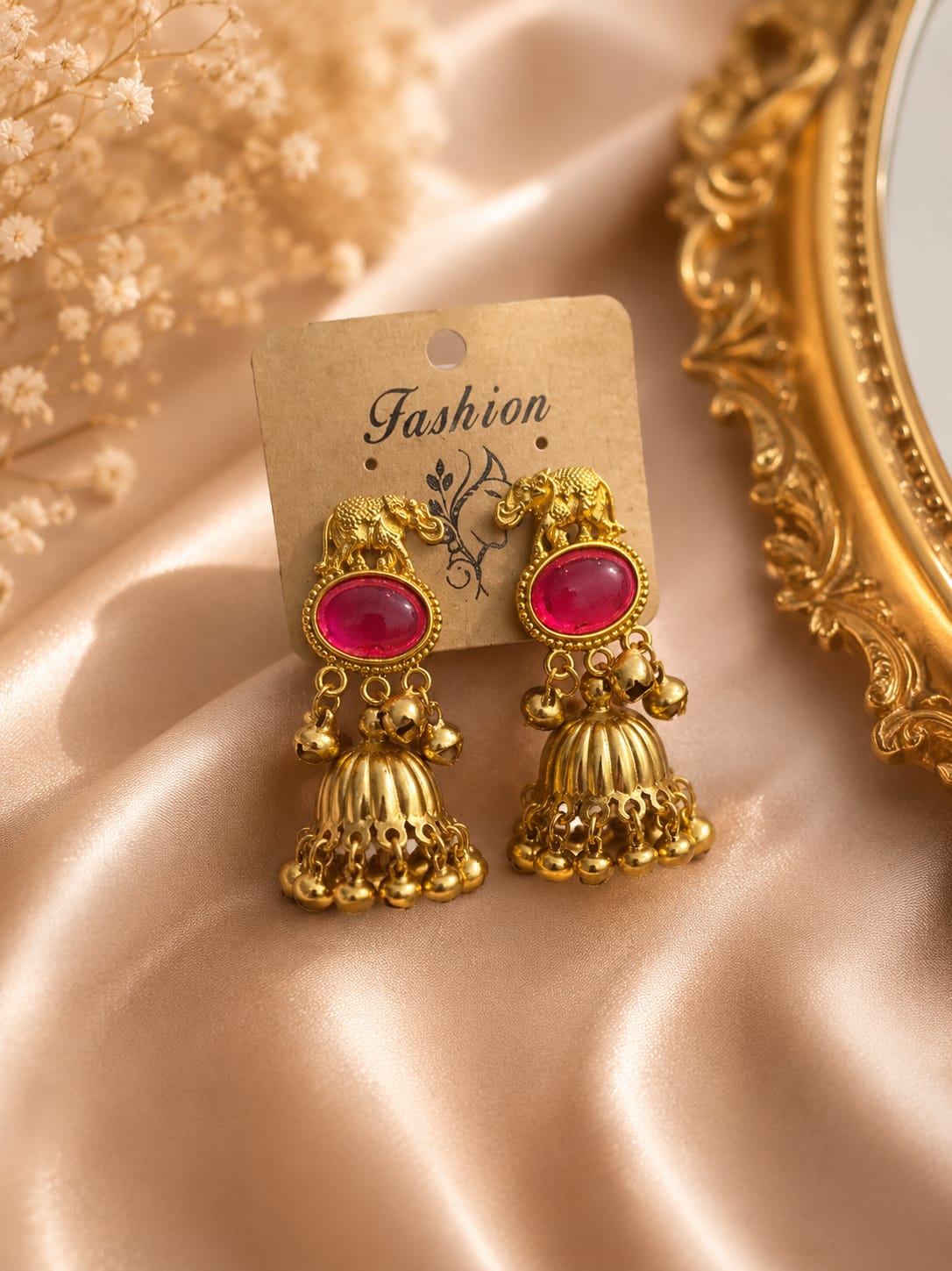 Royal Elephant Stone Jhumka Earring
