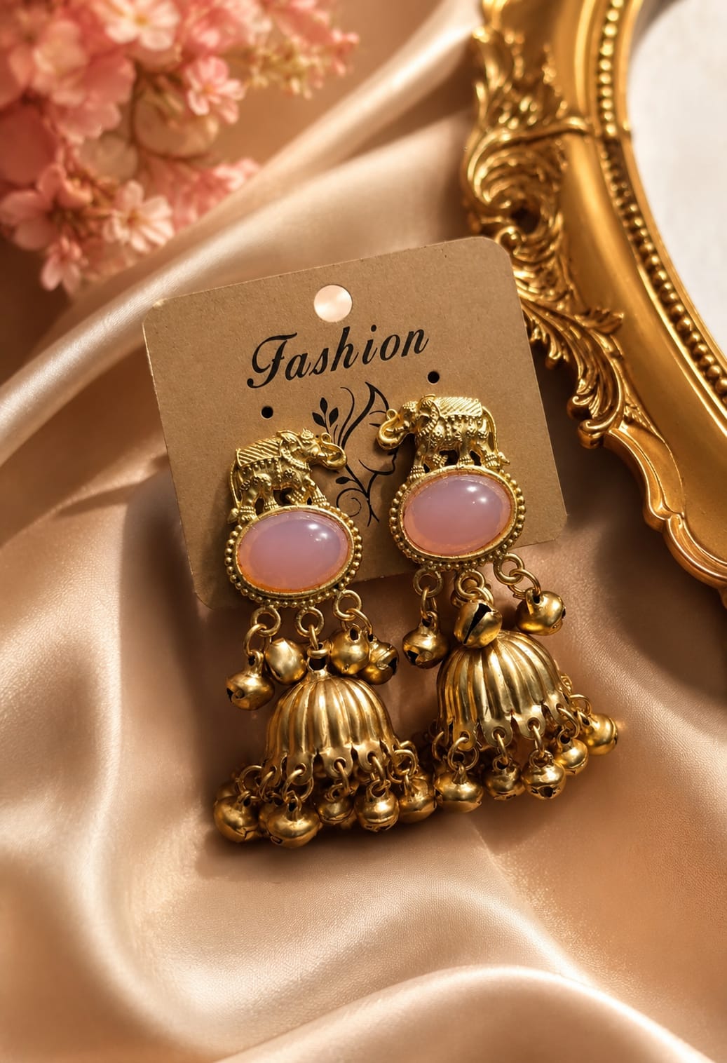 Royal Elephant Stone Jhumka Earring
