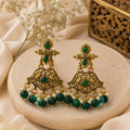 Antique Royalty: Carved Gemstone & Pearl Statement Earrings