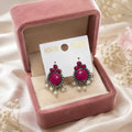 Antique Stone Stud Earrings with Pearl Dangles