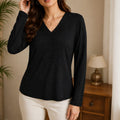 Luxe Stonework Full Sleeve V-neck Top