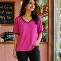 Sparkle Border V-Neck Knit Tunic