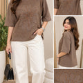 Women’s Sequin Flower Design Oversized T-Shirt Top