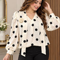 Polka Dot Luxe Tie-Neck Blouse top