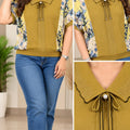 Premium Embellished Collar Printed Sleeve Knit Top ✨