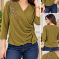 ✨ Premium Crystal Embellished Drape Top