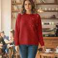Winter Blossom Sequence Embroidery sweater top