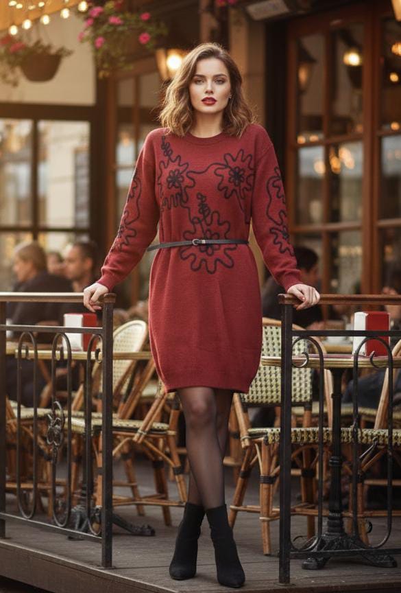 Autumn Bloom Pullover Dress