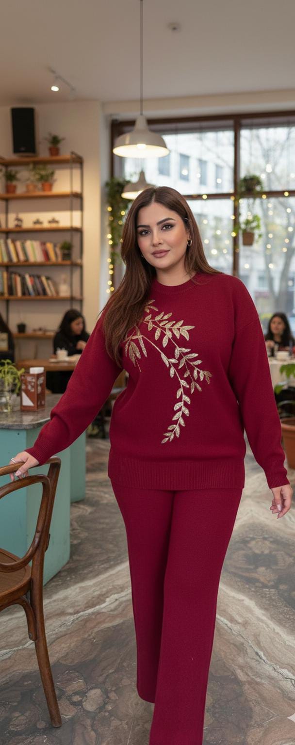 branch-like gold embroidery cord set