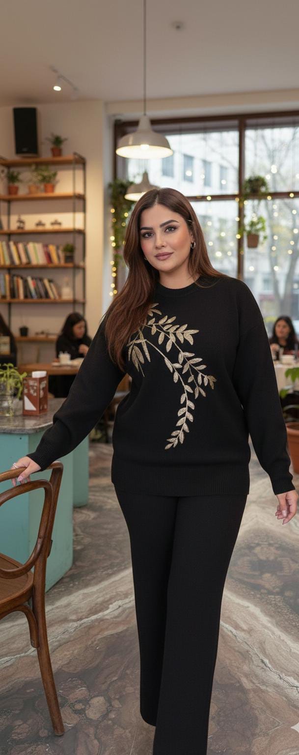 branch-like gold embroidery cord set