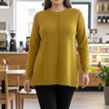 Soft Knit winter Long Top with Vertical Button Detail
