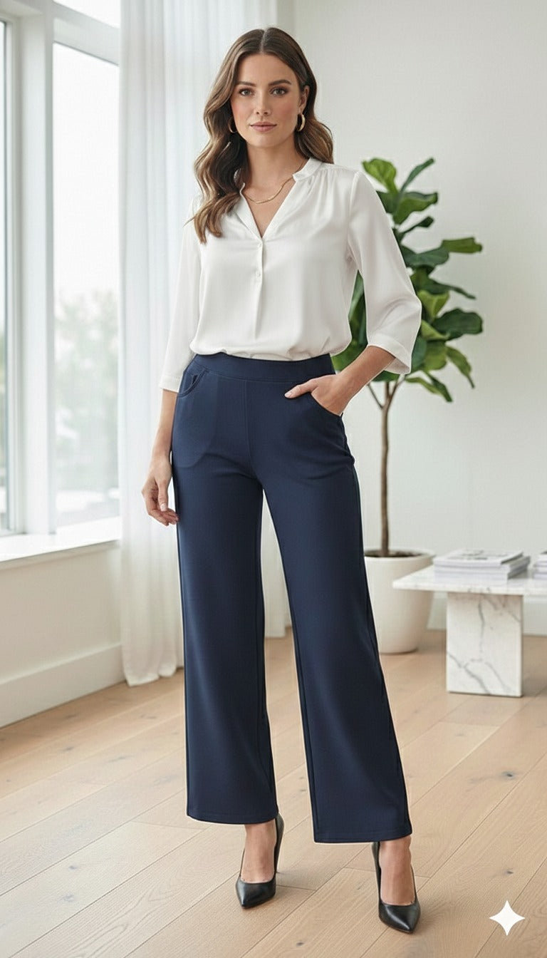 Women high waist comfortable Straight pant