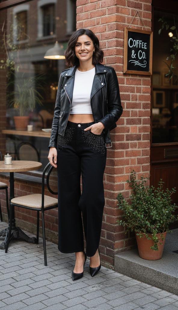 Denim with stylish handwork