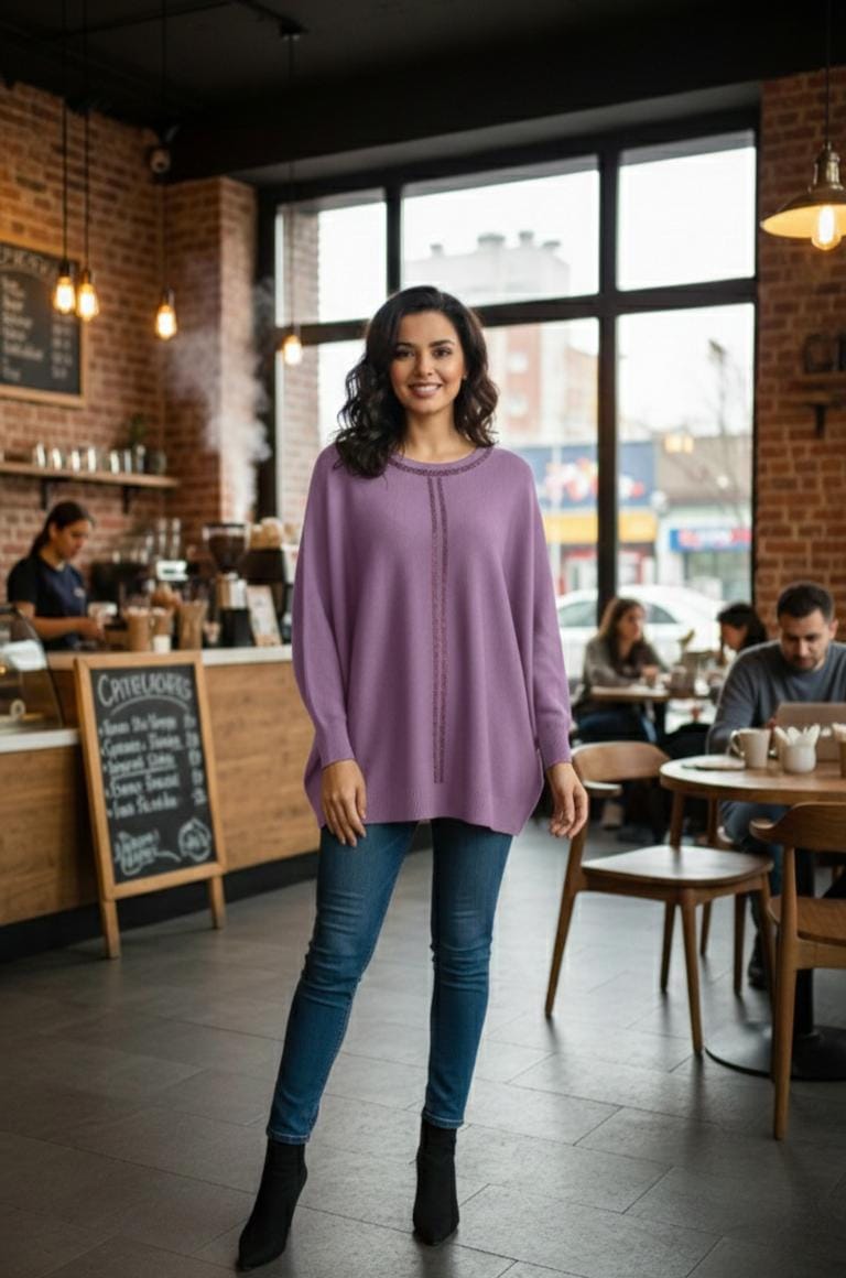 oversized ballon sleeve long top