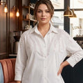 The Pastel Petal Embroidered Oversized Shirt