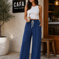 denim Wide-Leg Pant/Trouser