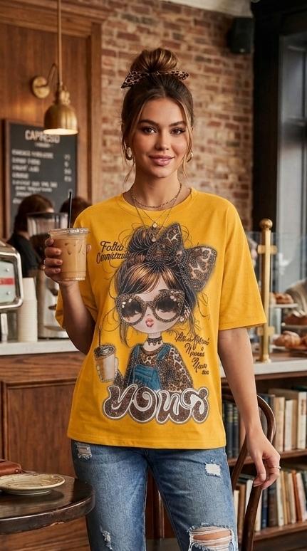 The "Glam Girl" Oversized Graphic Tee