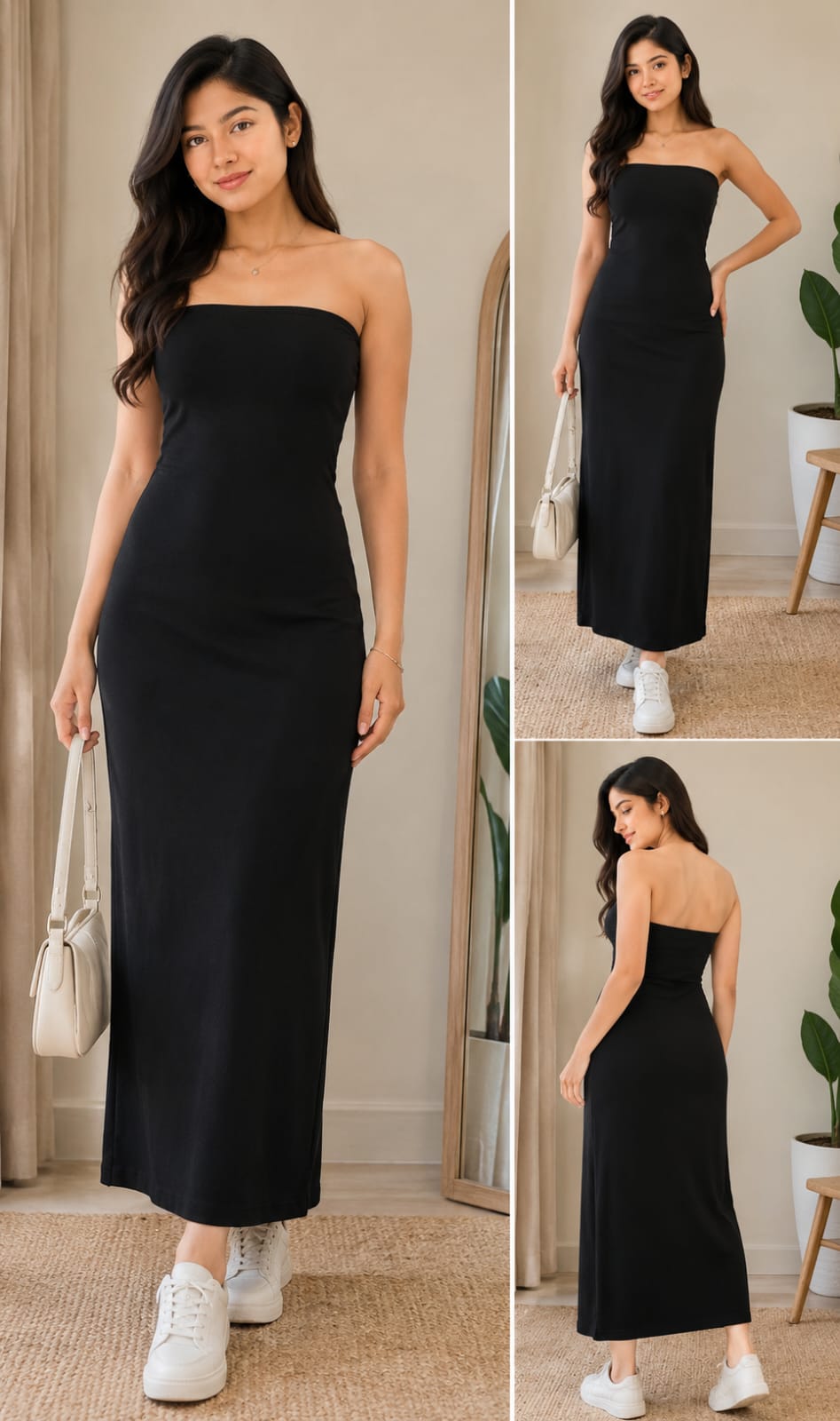 "Denim black beauty tube dress "