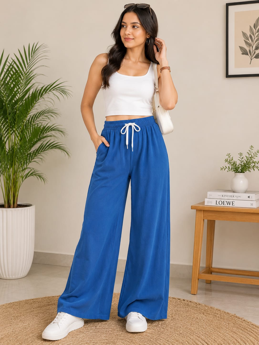 denim Wide-Leg Pant/Trouser
