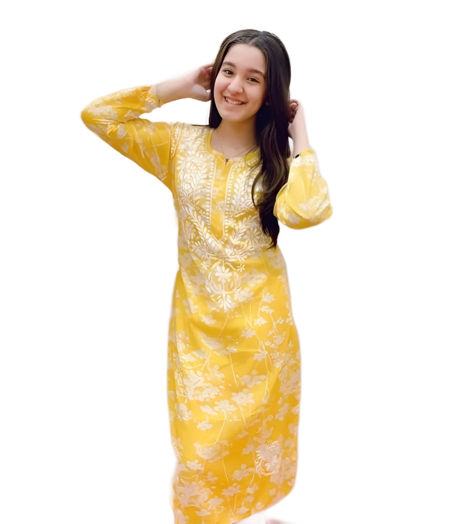 Chikankari handwork kurti with pant length -46