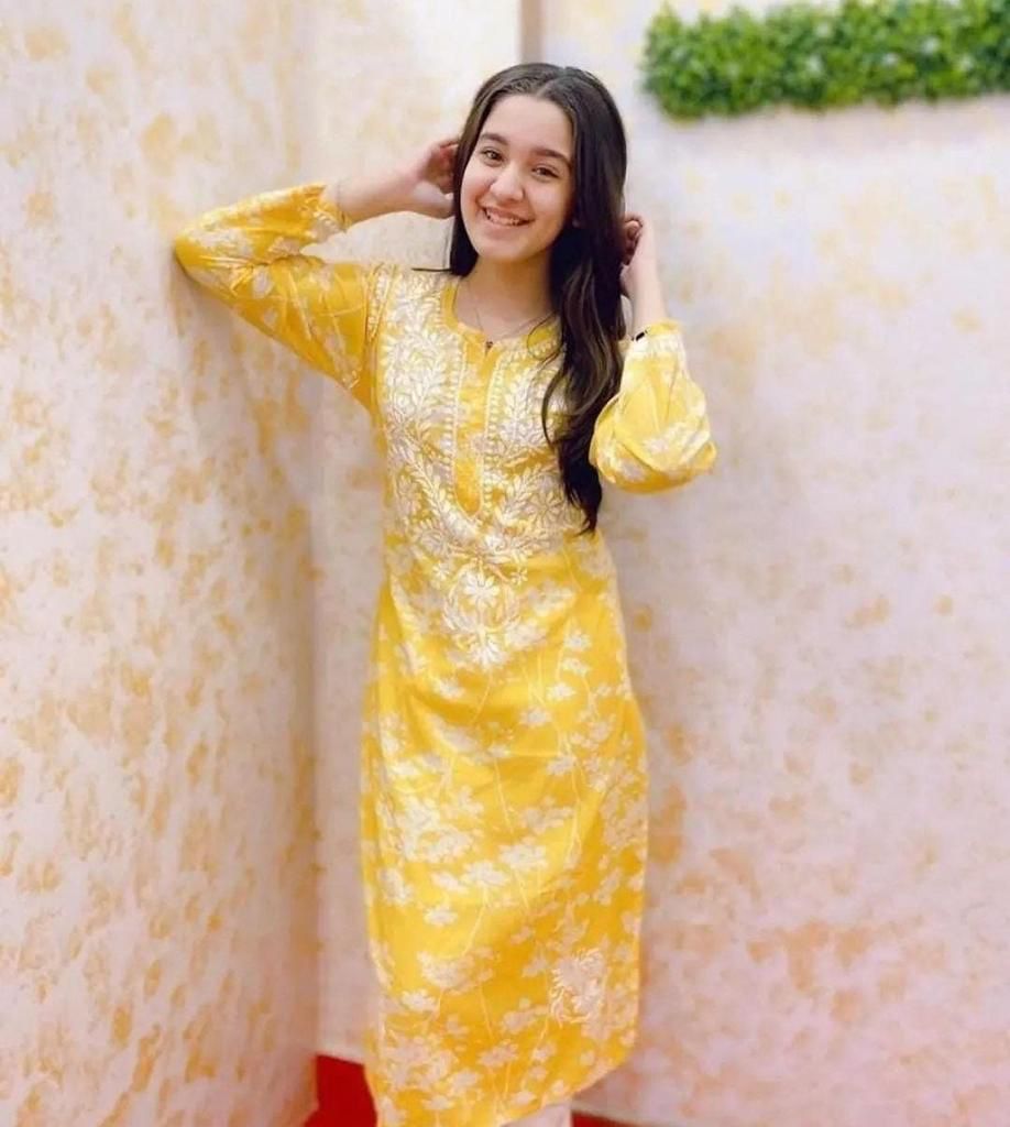Chikankari handwork kurti with pant length -46