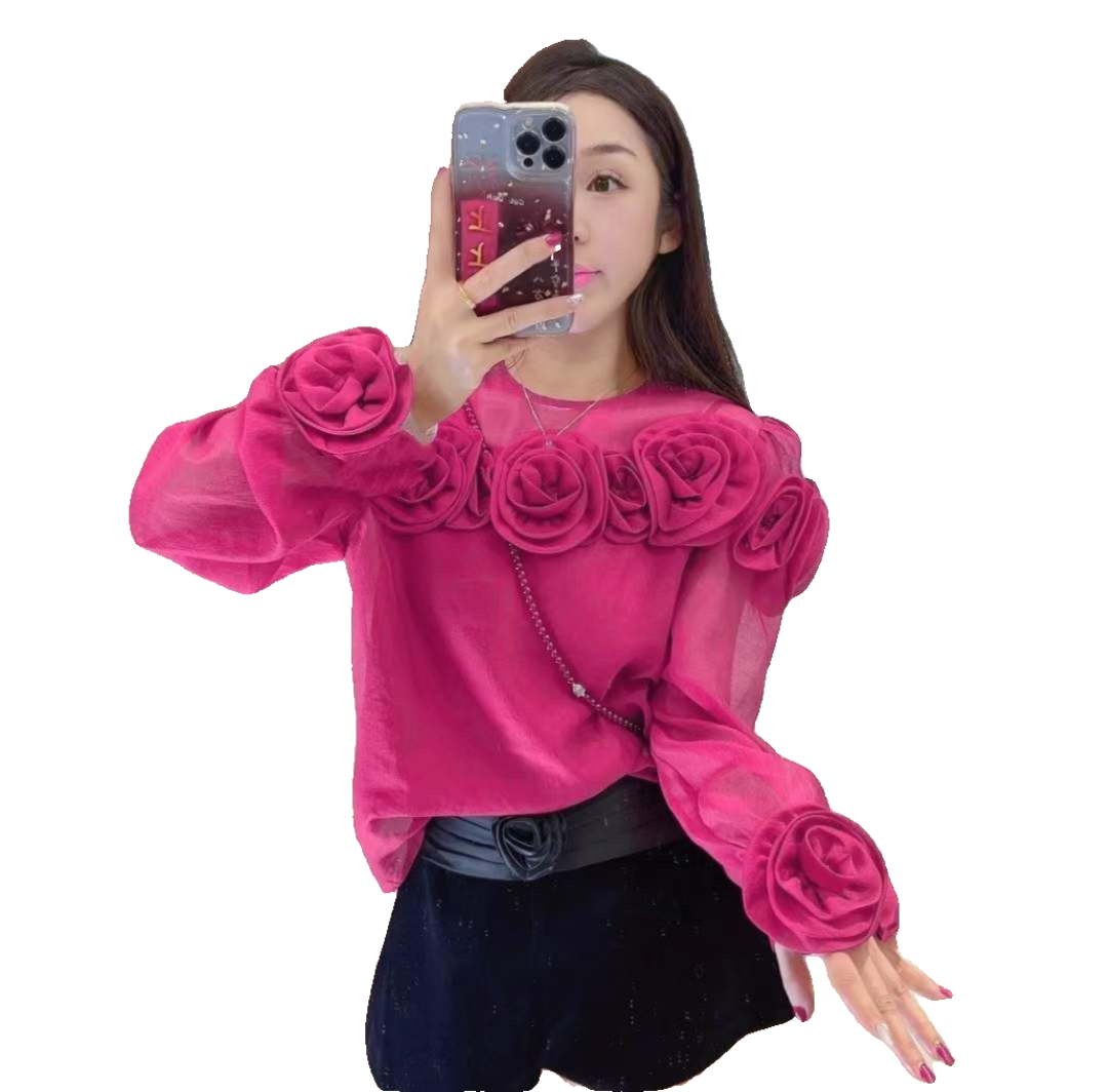 Organza flower top with inner