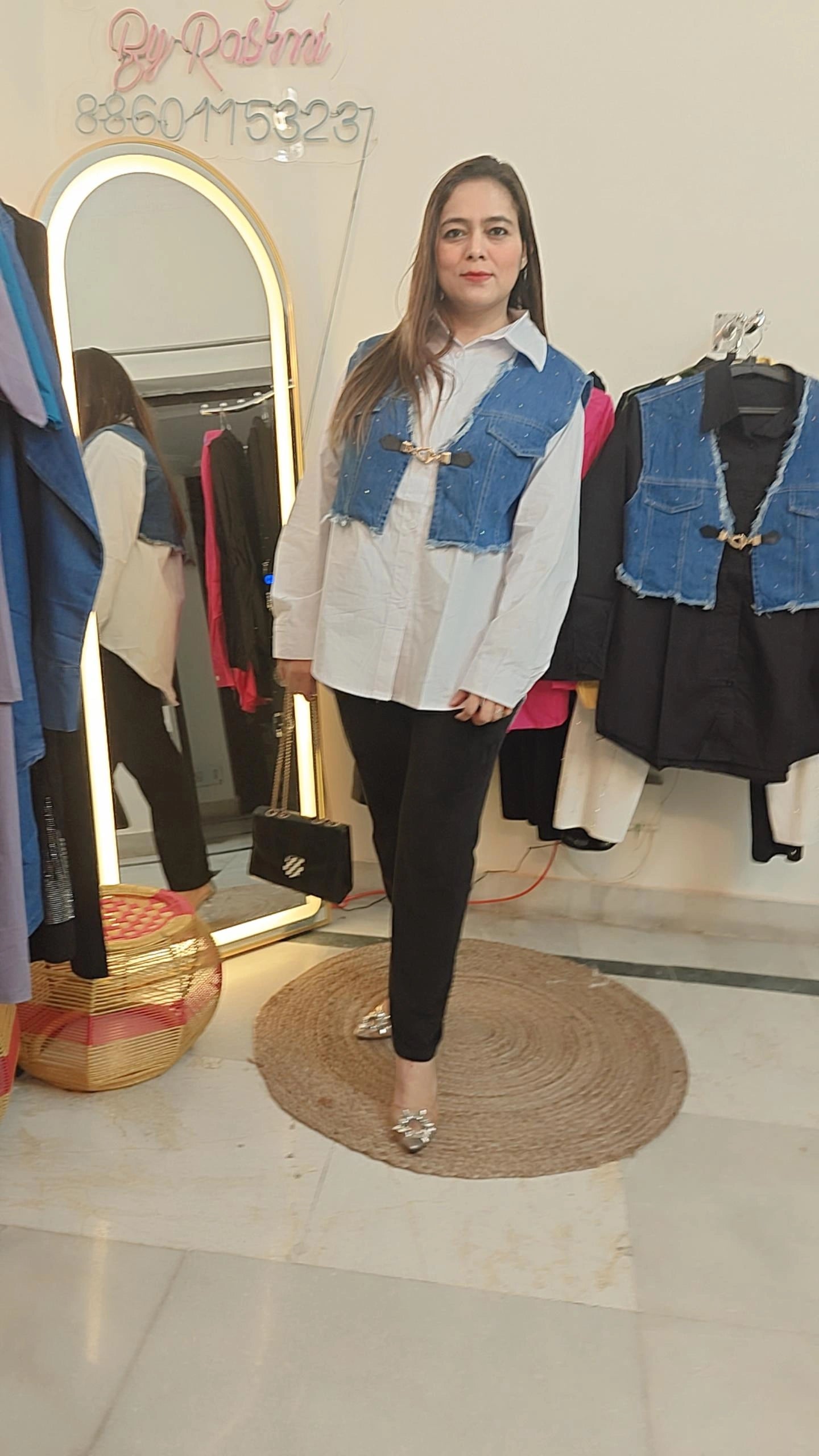 Chic Denim Vest & Shirt Combo – Trendy Layered Look