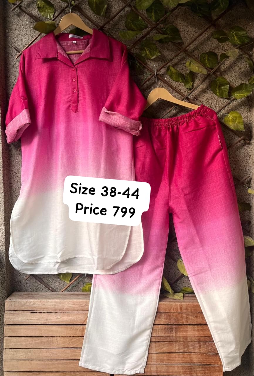 Fashion bliss  Ombre Co-ord – Effortless Style & Comfort!