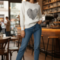 Cozy Heart Knit Winter Sweater top