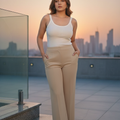 Wide leg high waist office / casual trousers