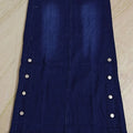 Denim skirt with side button